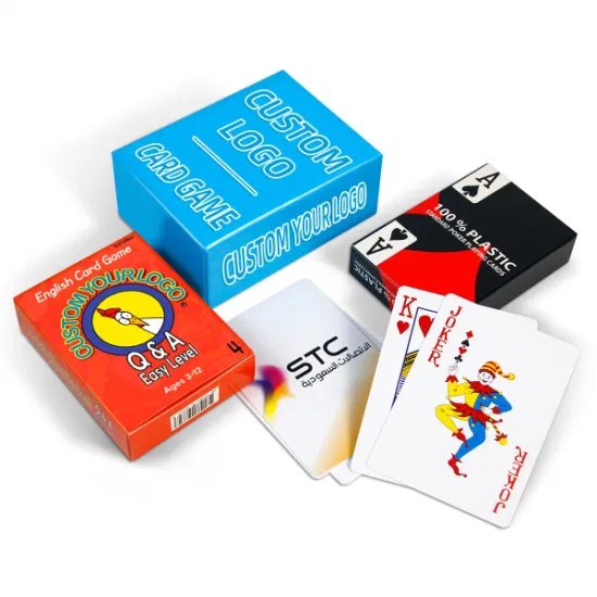 Cartas de jogo de tarô para presente publicitário personalizado, cartas educacionais para crianças, pôquer, pvc, cassino, bicicleta, papel, plástico, cartas de jogo