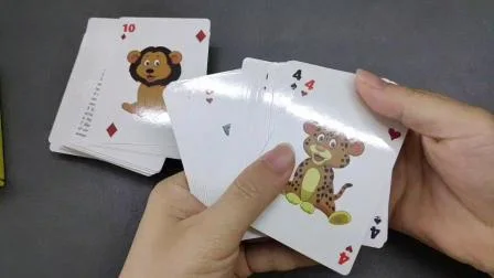 Baralhos de cartas de pôquer de impressão OEM para entretenimento infantil Personalizar cartas de jogar